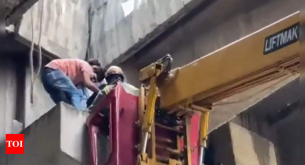 Watch: Girl escapes death by magically lading on flyover pillar after being hit by car