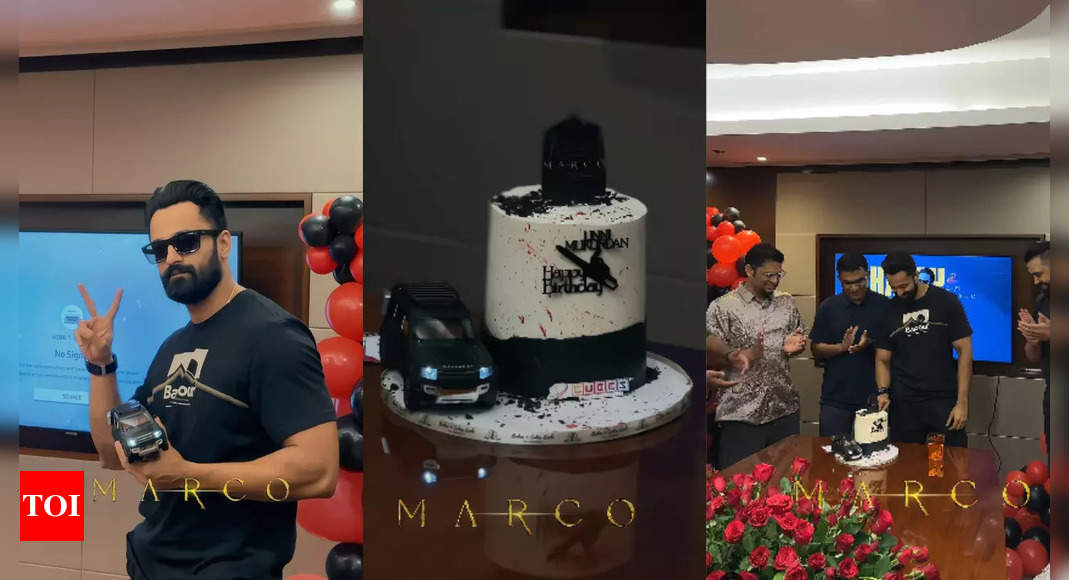 Unni Mukundan gets a surprise from ‘Marco’ makers on his birthday – WATCH |