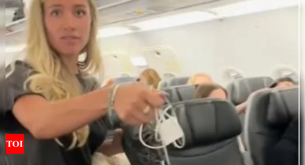 JetBlue Viral Video: ‘Chill the f**k out’: Woman ‘steals’ man’s Apple charger on JetBlue flight, says she was going to give it back