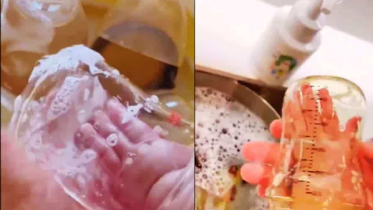 Video Of A Parent Using Newborn’s Hands To Clean Bottles Viral. Internet Reacts