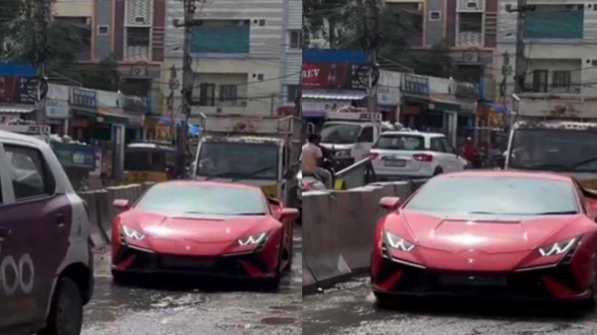 Viral Clip Shows Lamborghini Struggling On Telangana Roads, Internet Says, ‘Road Tax Down The Drain’